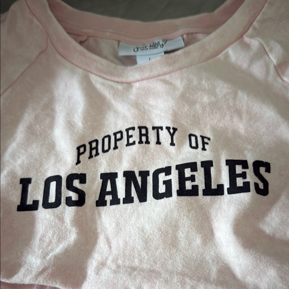 Pink women’s crop top with Los Angeles Print